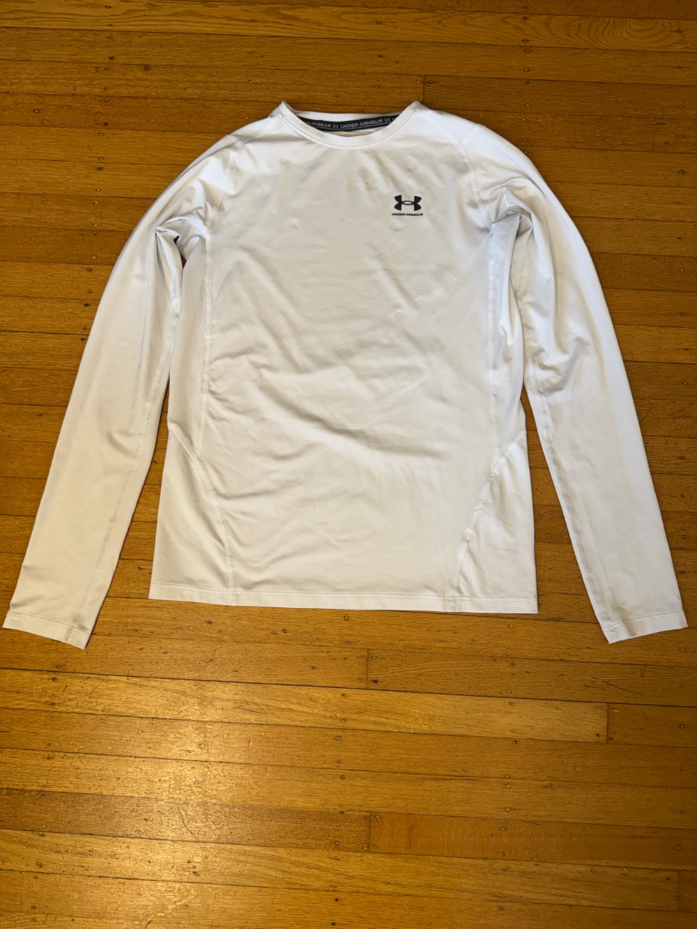 Under Armour White HeatGear Youth Boys XL Performance Fitted Long Sleeve Top
